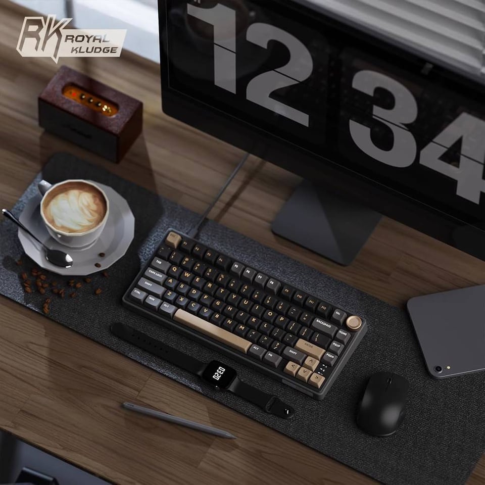 კლავიატურა Royal Kludge RK R75 RGB Mechanical Keyboard, Brown switch, Hot Swappable, Type-C wired, Phantom
