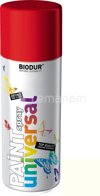 საღებავი სპრეი Biodur პრიალა თეთრი 400 მლ