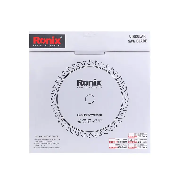 ცირკულარული ხერხის დისკი ATB 60T Ronix RH-5110, 250მმ