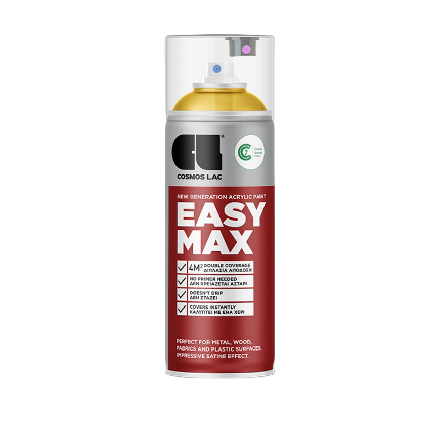 ლაკ-სპრეი საღებავი Cosmos Lac EASY MAX RAL 1018 ყვითელი 400 მლ