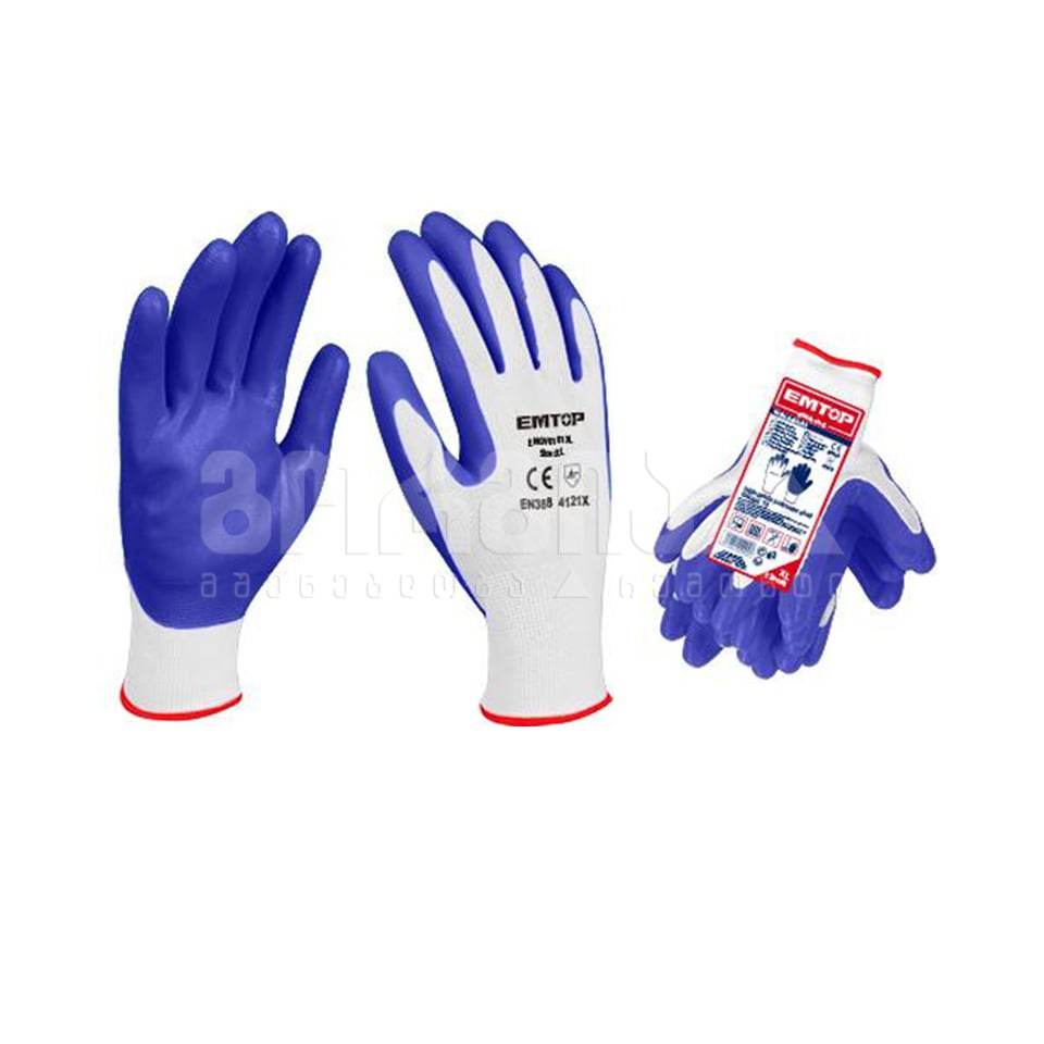 ლურჯი ნიტრილის ხელთათმანი XL Emtop-ENGV0101XL