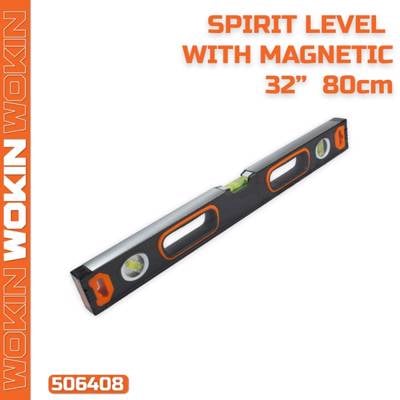 თარაზო მაგნიტით Wokin 506408, 80cm, 32″, Spirit Level With Magnetic (INDUSTRIAL), Black