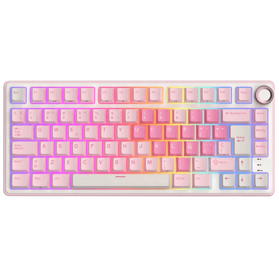 კლავიატურა Royal Kludge RKR75-PM-XH RGB Mechanical Keyboard, Cream Switch, Hot Swappable, Wired, USB, Pink Melody