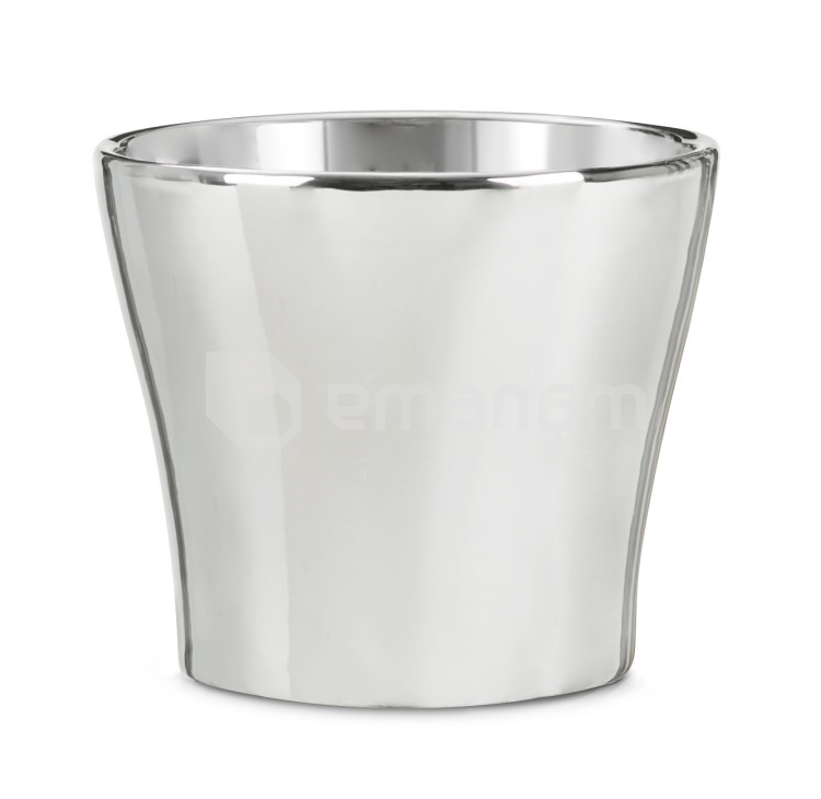 კერამიკული ქოთანი ყვავილებისთვის Scheurich 808/15 MIRROR SILVER