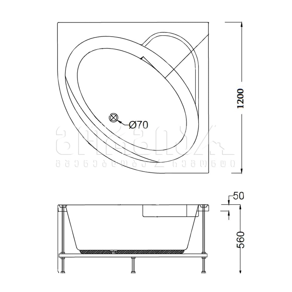 აბაზანა ”სანაკრილი” 120*120 A-402