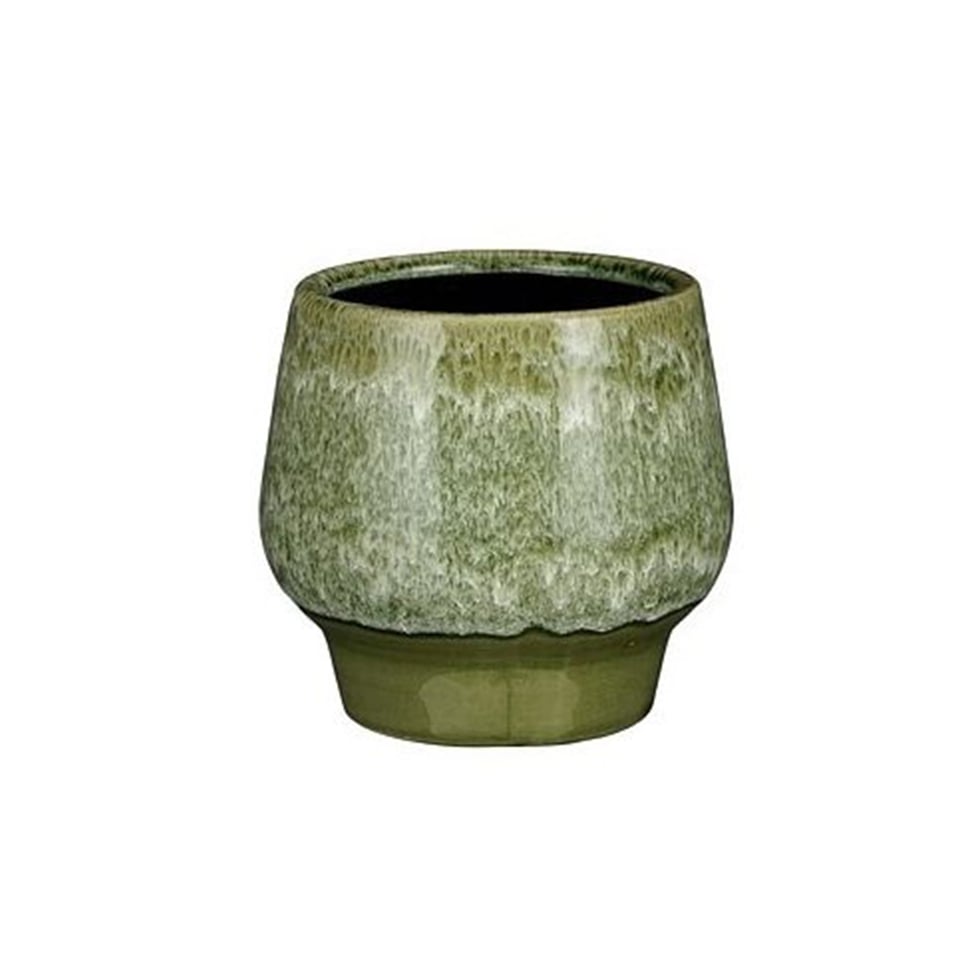 ქოთანი კერამიკული Monta pot round d. green - h12xd13cm