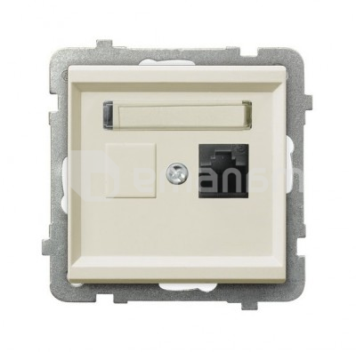 როზეტი კომპიუტერის Ospel Sonata GPK-1R/K/m/27 RJ45 Cat 5e 1 განყოფილებიანი ჩალისფერი