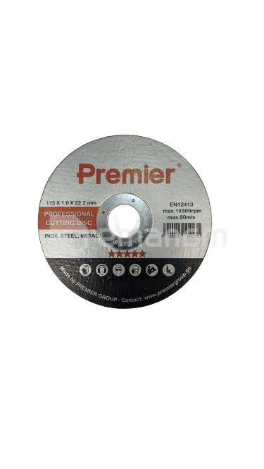 ლითონის საჭრელი დისკო  Premier 115 x 1.0 x 22 მმ.