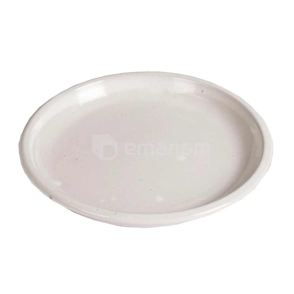 სადგამი ქოთნის Mega Collections Glazed Saucer White D23H3