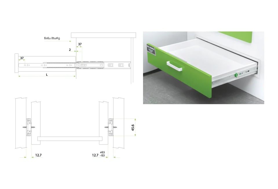 ფსვლ1145 - სავლელი ტელესკოპი. ფჯვ 54514507450C0 450მმ სტანდარტი