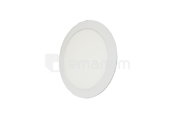 ლედ პანელი შუშით LED 15W 3000K (მრგვალი) LEDEX