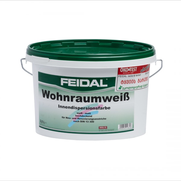 ინტერიერის წყალემულსიური საღებავი WOHNRAUMWEISS 2.5ლ