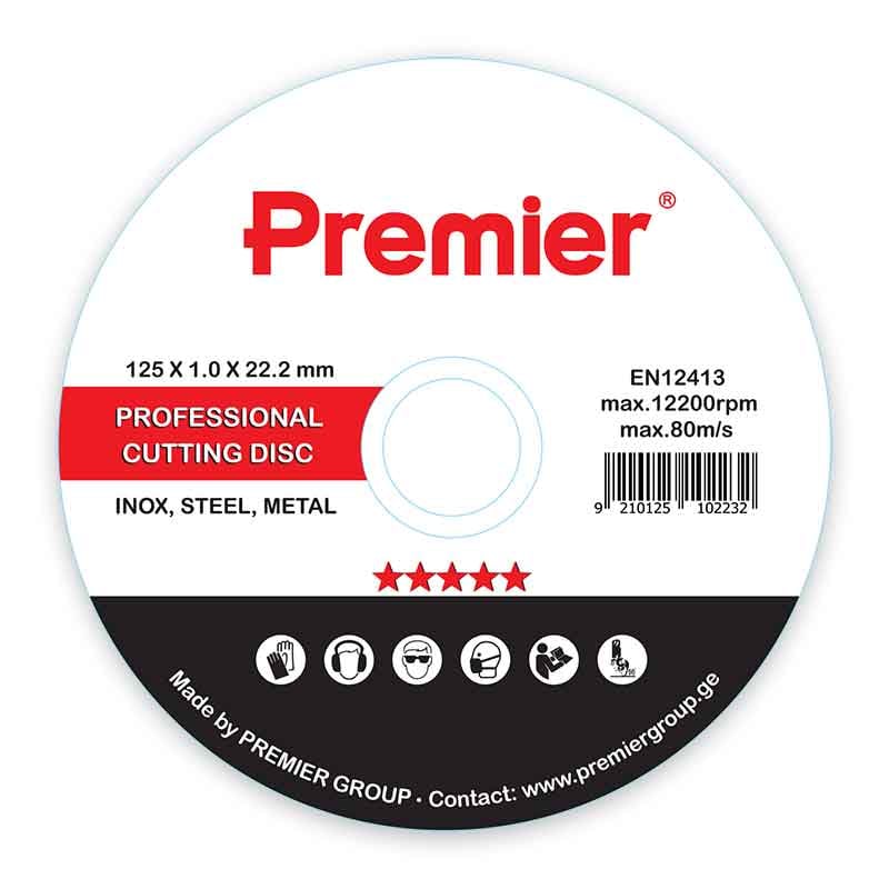 Premier ლითონის საჭრელი დისკი 125 x 1.0 x 22 მმ 