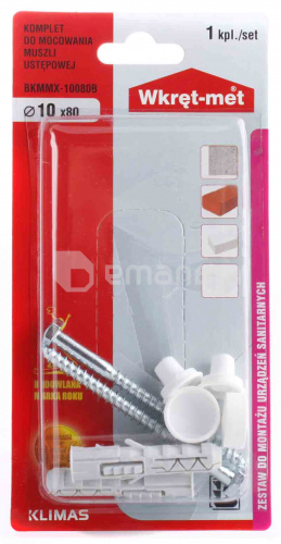 სამაგრი უნიტაზის Wkret-met BKMMX-10080B 10x80 მმ თეთრი