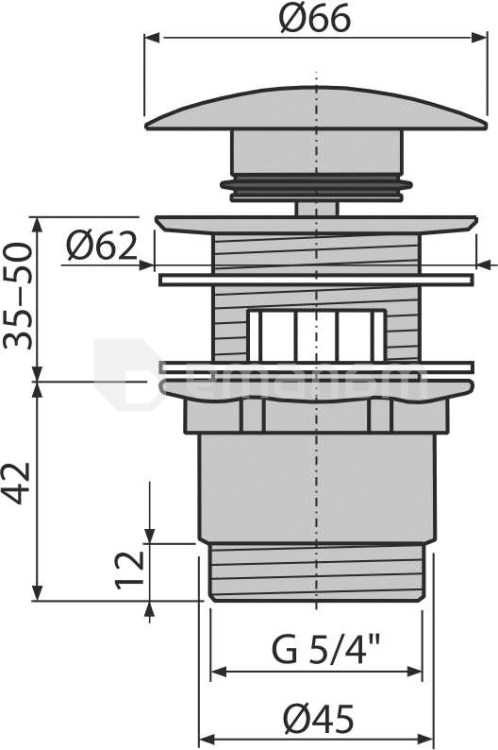 ფსკერის სარქველი ხელსაბანისთვის გადასხმით Alcadrain A390