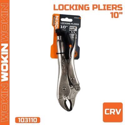 ბრტყელტუჩა ჩამკეტით Wokin 103110, 50MM, 10\", Locking Pliers (INDUSTRIAL), Silver