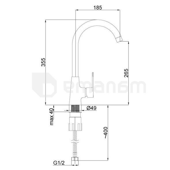 სამზარეულოს შემრევი RUBINETA VIVA-33 (VV30008)