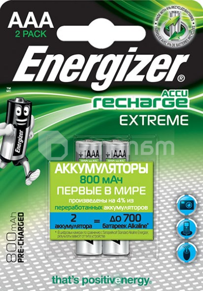 აკუმულატორი Energizer Extreme AAA 800 mAh NiMH 2 ც