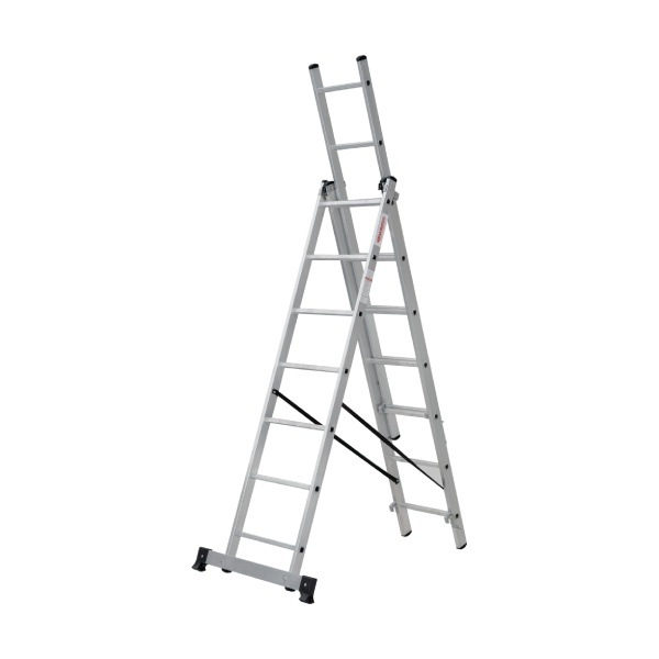 ალუმინის კიბე სამ-სექციიანი 7 საფეხურიანი