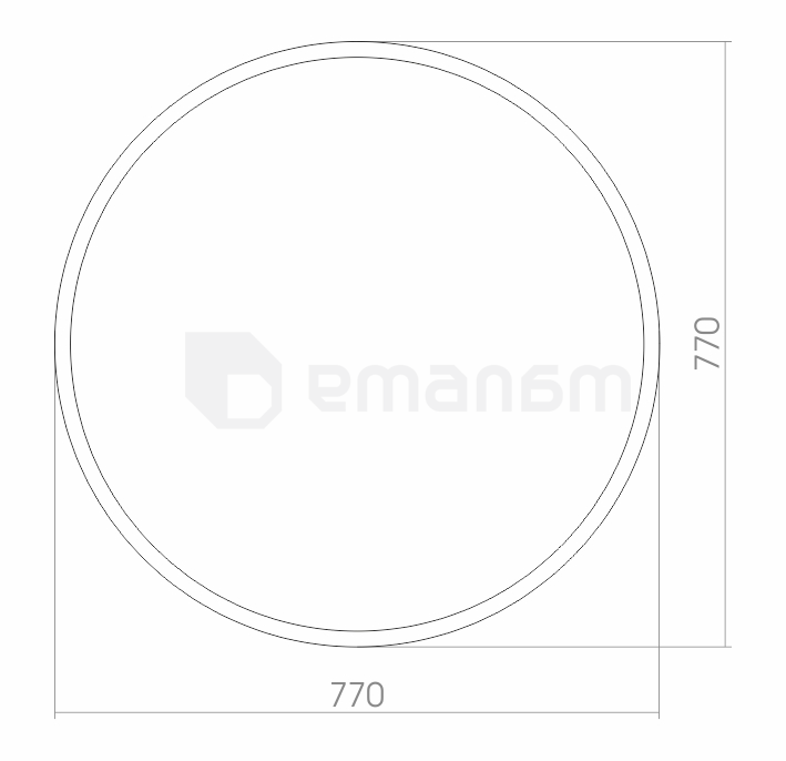 სარკე Silver Mirrors Manhattan, D770 მმ, ლითონის  ჩარჩოთი