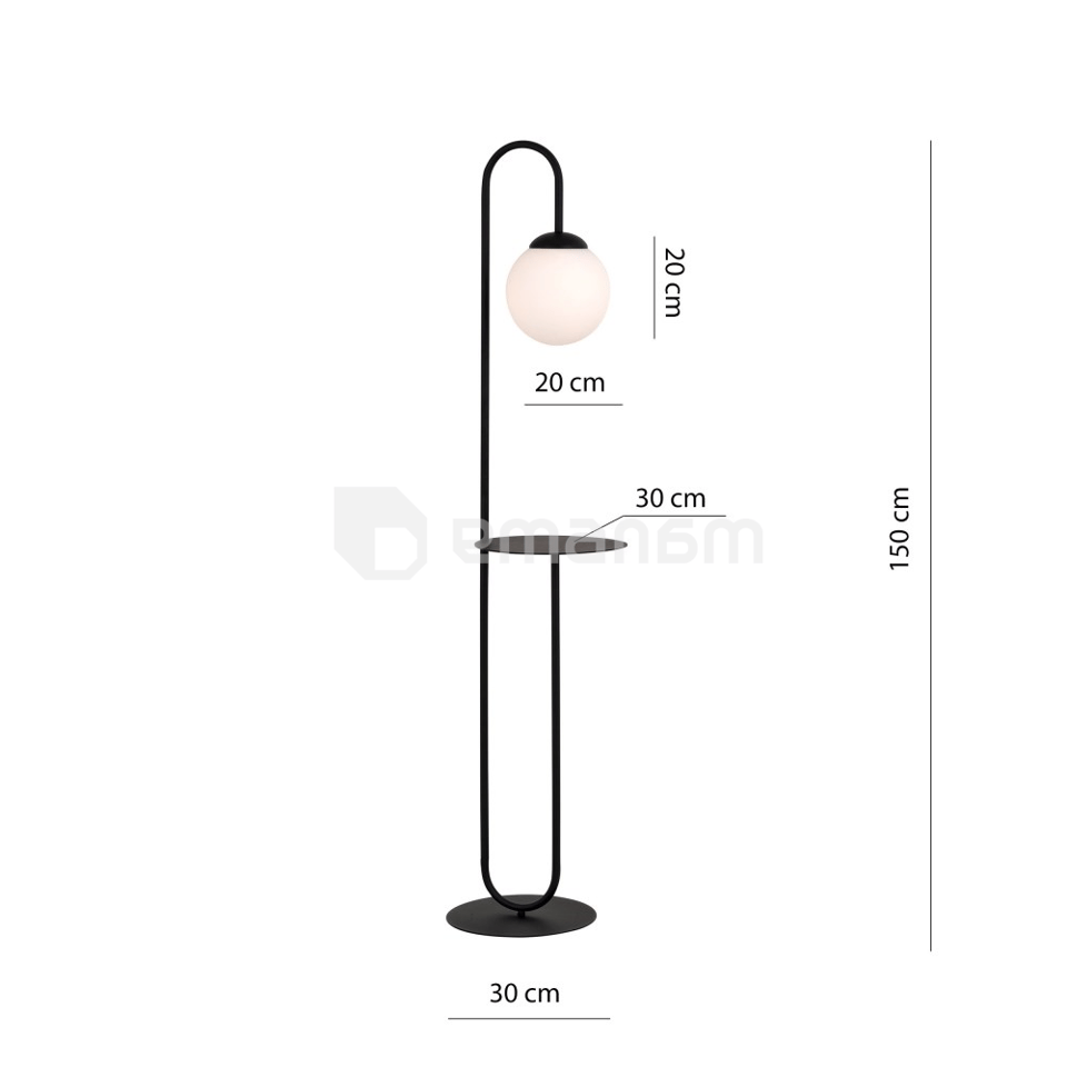 ტორშერი EMIBIG BARI LP1 1 E27 h1500 შავი 1235/LP1