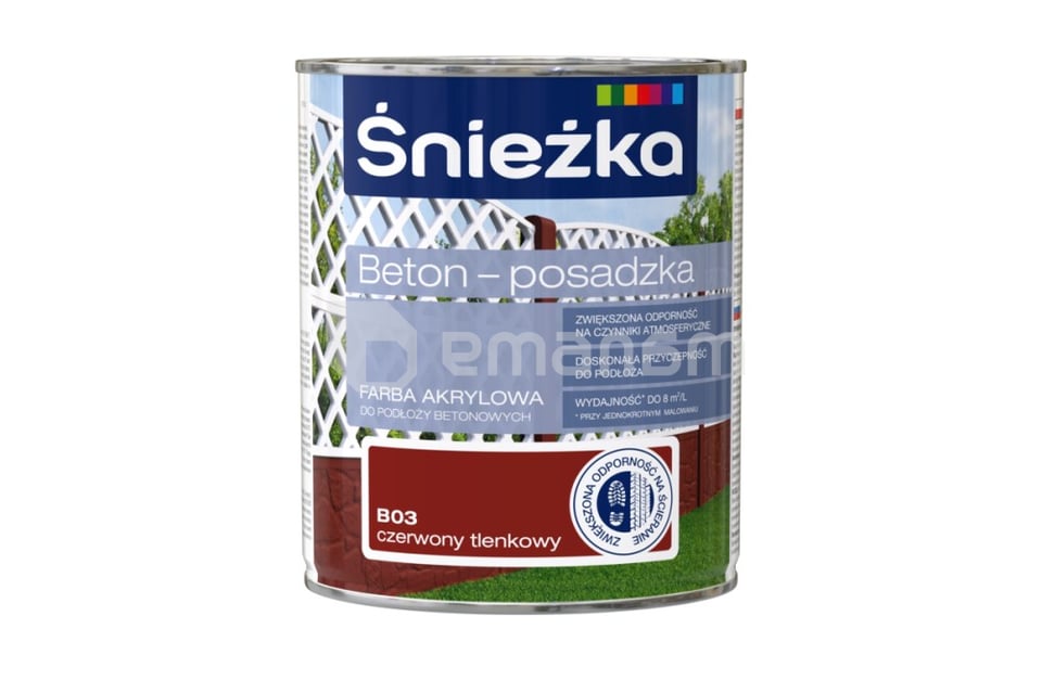 საღებავი ბეტონის Sniezka B03 0,8ლ წითელი ოქსიდი