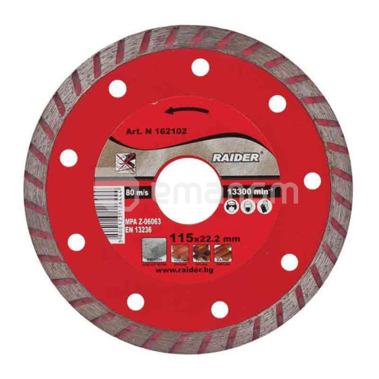 დისკო ალმასის Raider Turbo 180x22.2mm RD-DD07