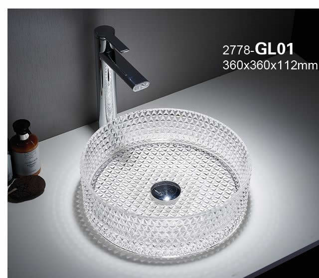 ხელსაბანი დასადგამი Pate Glass Round GL01