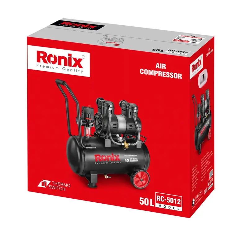 ჰაერის ჩუმი კომპრესორი Ronix RC-5012, 50ლ, 1680w