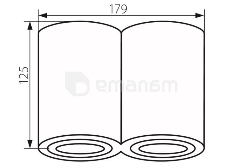 დაუნლაითი მბრუნავი Kanlux BORD DLP-250-AL GU10 2x MAX 50W