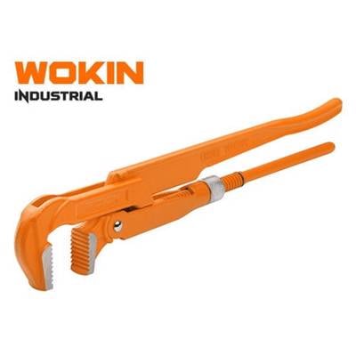 მილის ქანჩის გასაღები Wokin 105510, 33.5MM, 1\", 90°Bent Nose Pipe Wrench (INDUSTRIAL), Orange