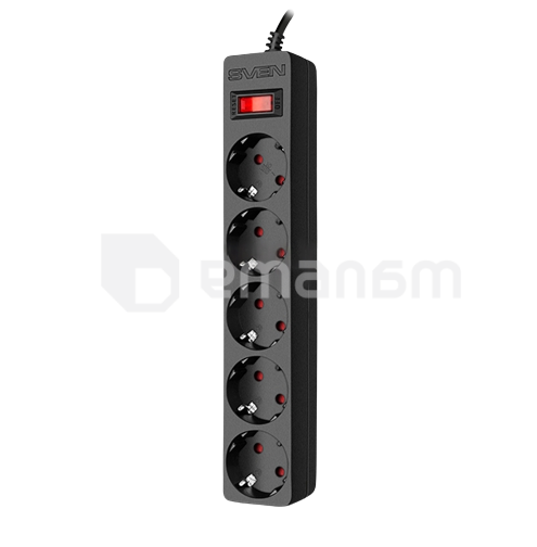 დამაგრძელებელი ქსელის დამცავი SVEN 2300W SF-05E 5 3მ black SV-021566