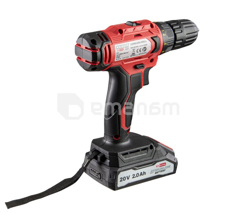 აკუმულატორის დრელი-სჭვალსახრახნი Raider RDP-SPCD20 20V