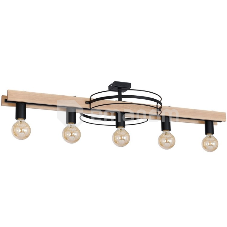ჭაღი Luminex Dalvin 5 ლითონი შავი ხე 8235