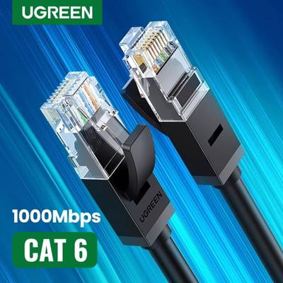 ქსელის კაბელი UGREEN NW102 (20160) Cat6 Patch Cord UTP Lan Cable 2m (Black)