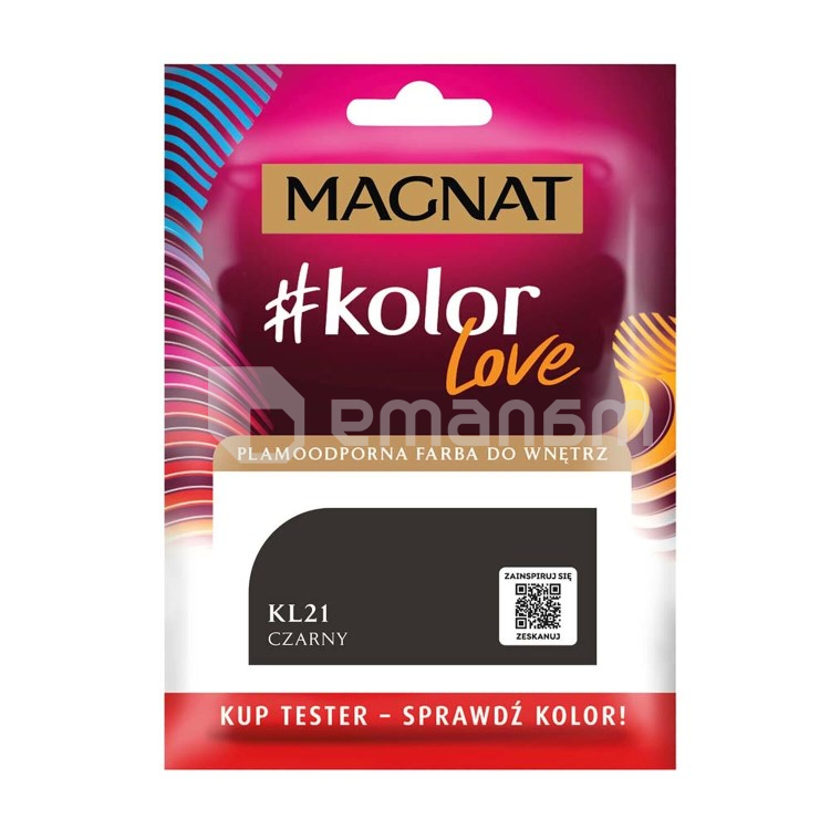 საღებავი-ტესტი ინტერიერის Magnat Kolor Love 25 მლ KL21 შავი