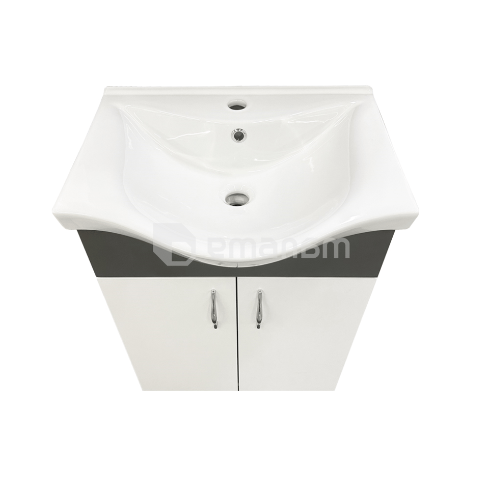 დასადგამი ტუმბო ხელსაბანით Denko Trend 55 White Antracite Grey