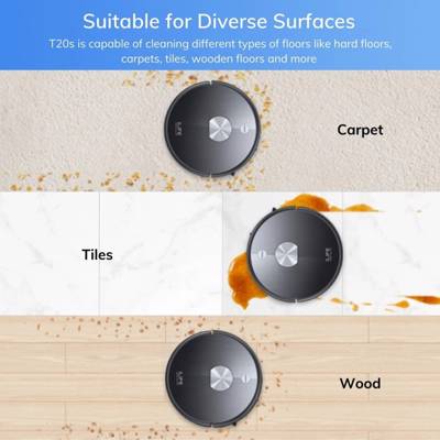 რობოტი მტვერსასრუტი მშრალი და სველი წმენდით Ilife T20s, 5000Pa Laser Navigation Robotic Vacuum & Mop With APP Control, Space Gray