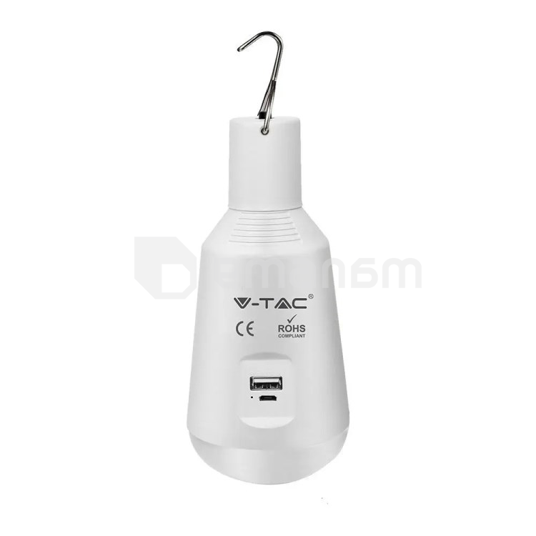 შუქდიოდური ნათურა ავარიული ფუნქციით და მზის პანელით V-TAC 2857 7W E27