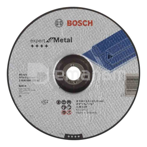 საჭრელი დისკი ამოზნექილი ლითონისთვის Bosch Expert for Metal 230x2.5x22.23 მმ