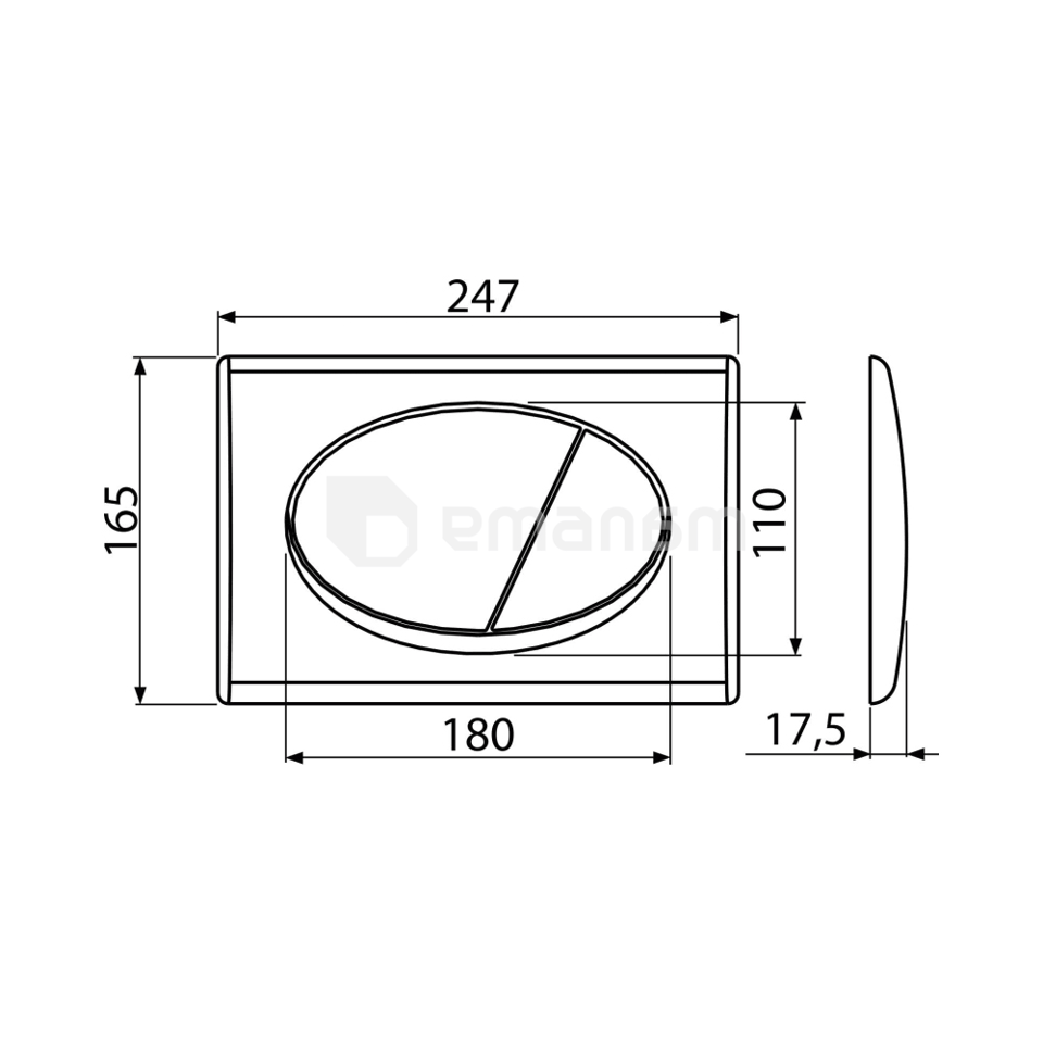 ღილაკი საინსტალაციო სისტემისთვის Alca Drain M71 ქრომი პრიალა
