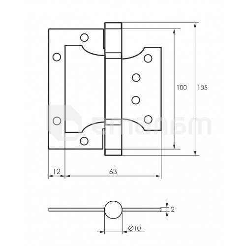 ანჯამა 4" Soller მონტაჟის გარეშე, გადასაკრავი ქრომი