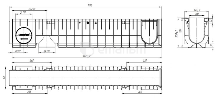 ღარი Standartpark PolyMax Basic ЛВ-10.16.20-ПП (8040)