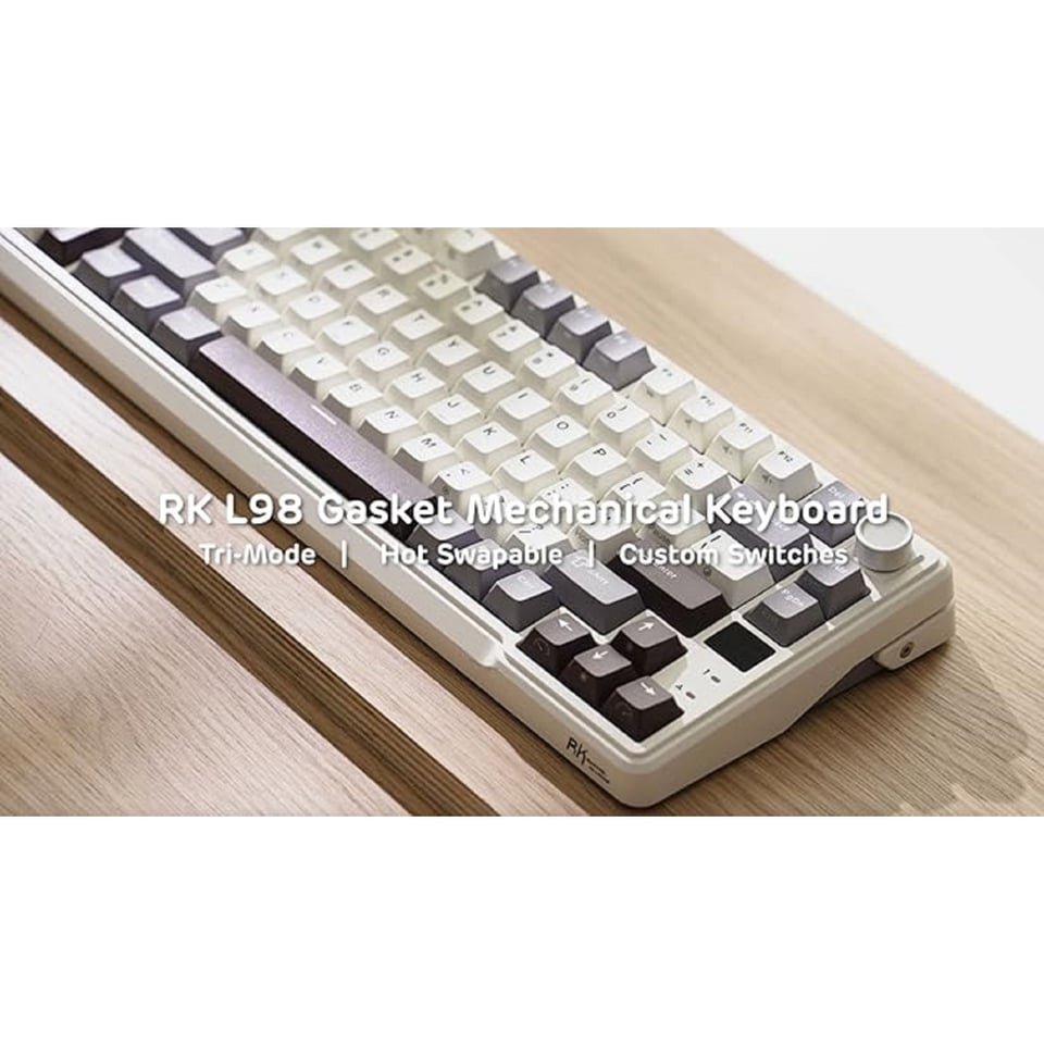 კლავიატურა Royal Kludge RK L98 RGB Mechanical Keyboard, Cream Switch, Hot Swappable, Wireless, Type-C, Bluetooth, 2.4GHz, Sandalwood Brown