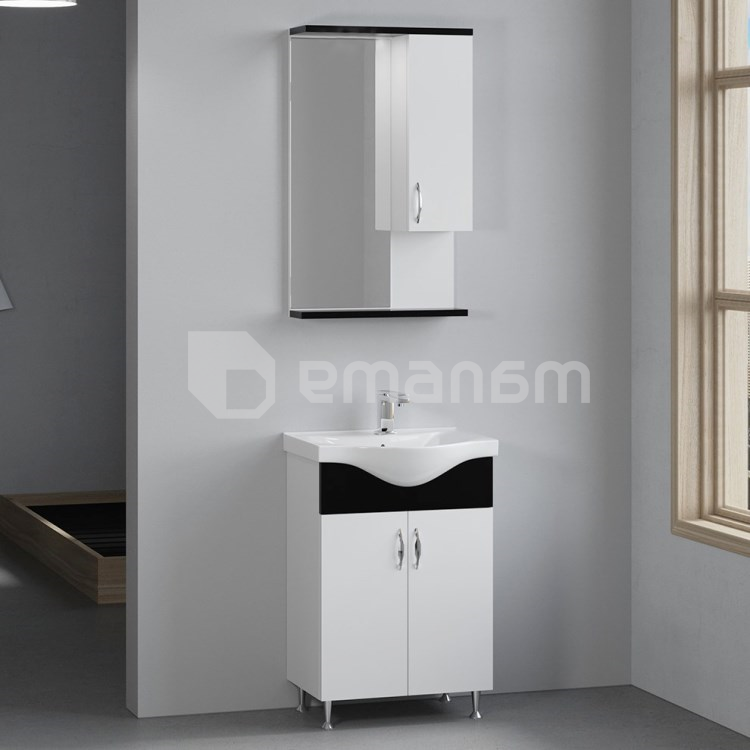 კარადა სარკით Denko Trend 55 თეთრი/ანტრაციტი ნაცრისფერი