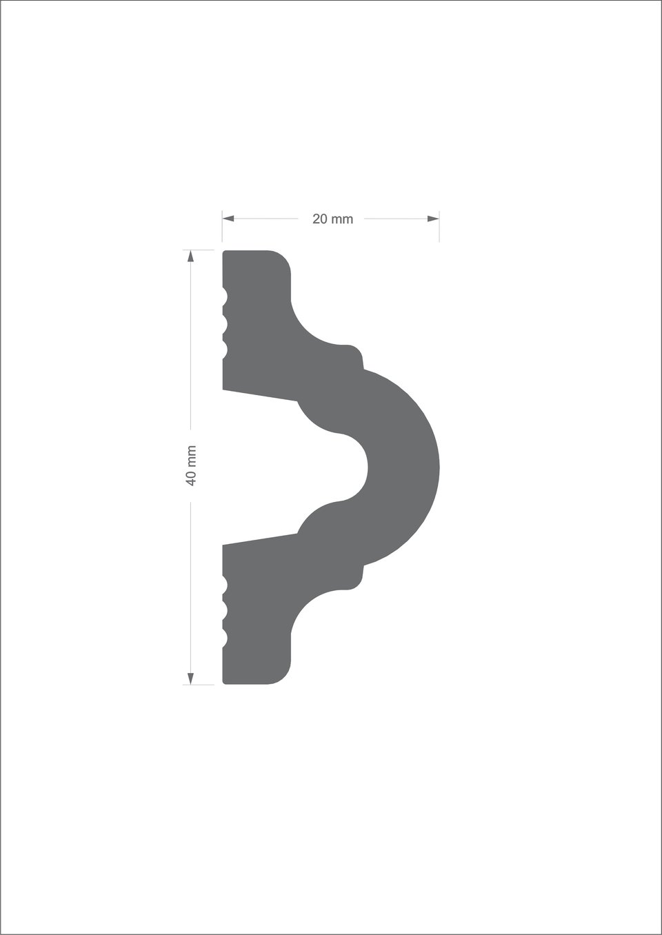 პენოპლასტის ჭერის კარნიზი SG 40/20