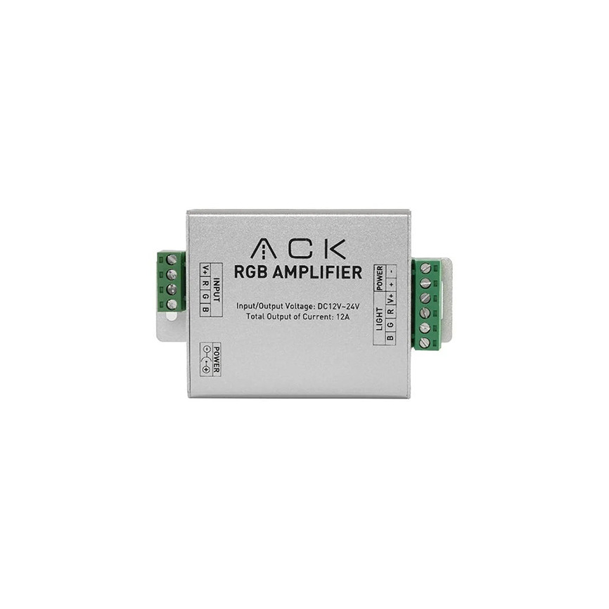 სიგნალის გამაძლიერებელი ACK 144W 12A 12V RGB IP20