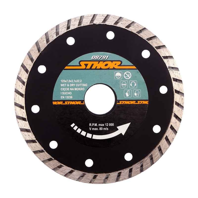 დისკი ალმასის TURBO 125მმ (კერამიკა, ბეტონი, აგური, ქვა, კირქვა, რკინაბეტონი, გრანიტი)