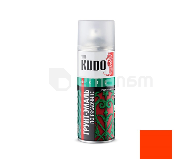 გრუნტი-ემალი ჟანგიანი ზედაპირისთვის KUDO KU-313020 წითელი  520მლ