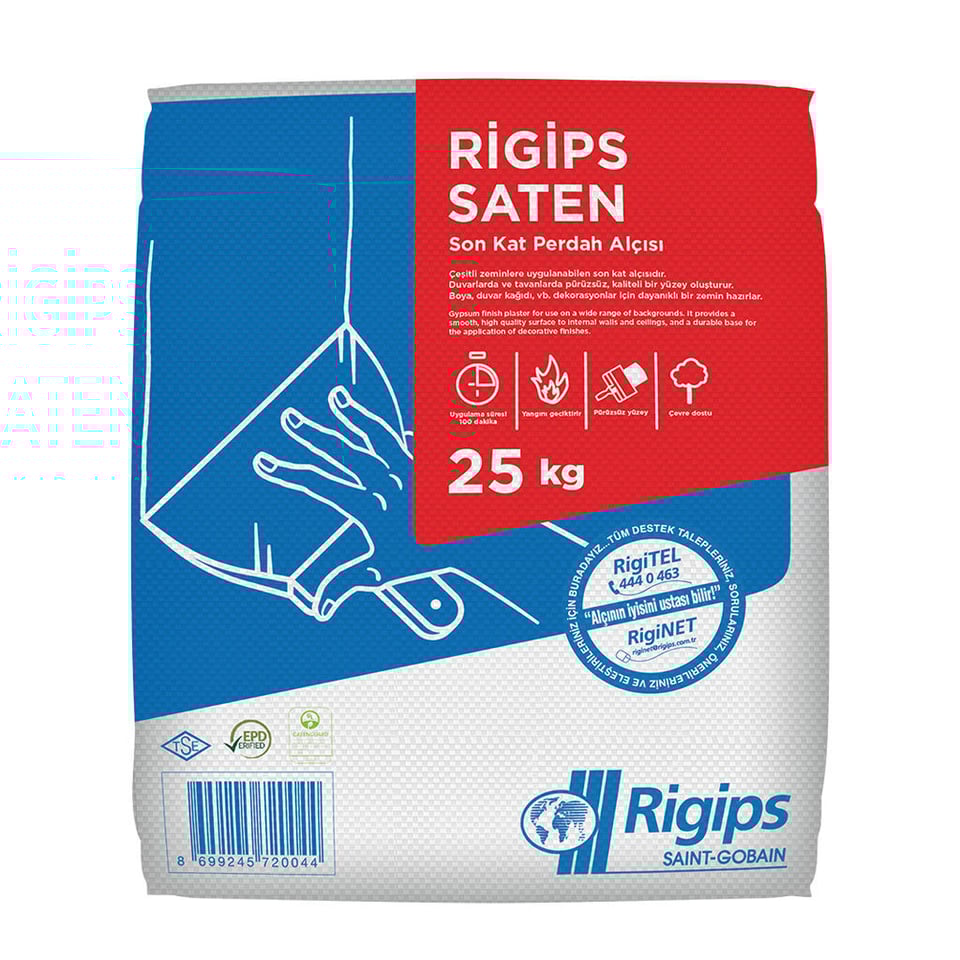 სამშენებლო ბათქაში 25 კგ RIGIPS Saten